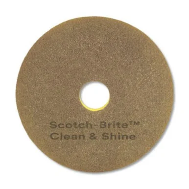 3m 09544 Clean And Shine Pad, 17" Diameter, Yellow/gold, 5/carton