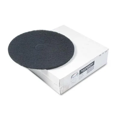 Premier 4020BLA Standard Floor Pads, 20" Dia, Black, 5/carton - Boardwalk