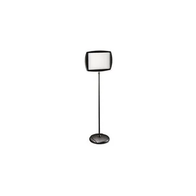 Mastervision Double-sided Rectangular Floor Sign - 15" Width X 66" Height - 15" Width X 11" Height Holding Size - Steel - Black, White (sig07060101)
