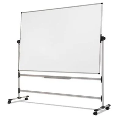 Bi-Silque Visual Communication RQR0221 Earth Silver Easy Clean Revolver Dry Erase Board, 36 X 48, White, Steel Frame