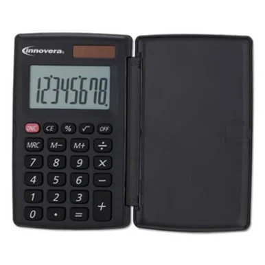 Innovera IVR15921 15921 Pocket Calculator With Hard Shell Flip Cover, 8-digit, Lcd