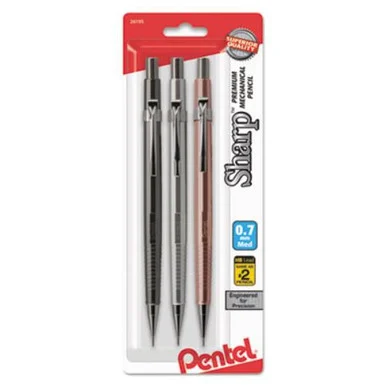Pentel P207MBP3M Sharp Mechanical Drafting Pencil, 0.7 Mm, Assorted Barrels