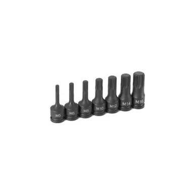 Grey Pneumatic 3/8'' Drive Triple Square Driver Set - Driver Bit (triplesquarebitset)