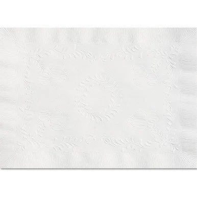 Hoffmaster TC8704472 Anniversary Embossed Scalloped Edge Tray Mat, 14 X 19, White, 1000/carton