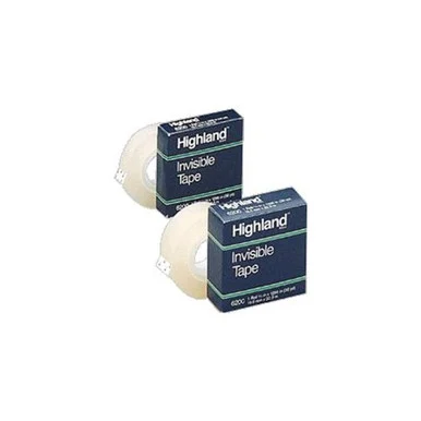 Highland Invisible Tape - 0.75" Width X 83.33 Ft Length - 1" Core - Writable Surface, Non-yellowing, Stain Resistant - 6 / Pack - Clear (6200341000)