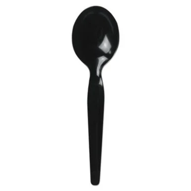 Boardwalk SOUPHWPSBLA Heavyweight Polystyrene Cutlery, Soup Spoon, Black, 1000/carton