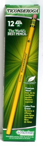 Ticonderoga No. 3 Woodcase Pencils - #3 Pencil Grade - Yellow Lead - Yellow Barrel - 12 / Dozen (13883)