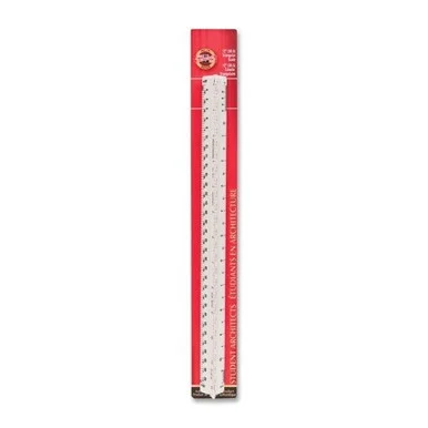 Koh-i-noor Triangular Architect Scale - 15.6" Length 1.6" Width - Plastic - 1 Each - White (3272BC)