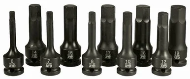 Atd Tools ATD-4605 10 Pc. 1/2" Drive Metric Impact Hex Driver Set 4605_59