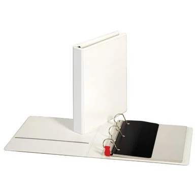 Sparco Locking D Ring Binder - Letter - 8.50" X 11" - D-ring Fastener - 1.50" Binder Fastener Capacity - 4 Pockets - Polypropylene - White - 1 Each (SPR26957)