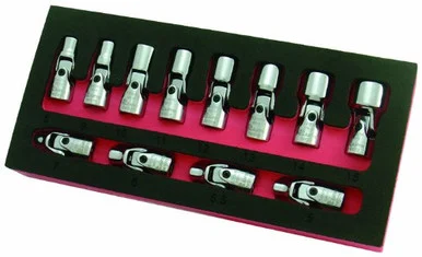 Astro Pneumatic 7412 12 Piece 1/4" Drive 6 Point Metric Flex Socket Set
