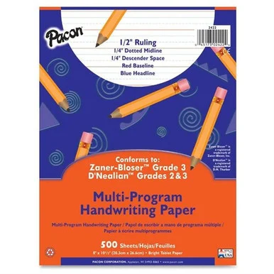 Pacon Multi-program Handwriting Paper - 500 Sheet - Ruled - 8" X 10.50" - 1 Each - White Paper (PAC2422)