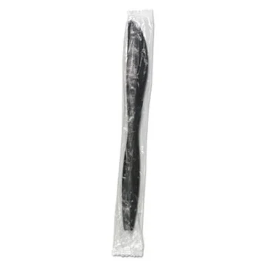 Boardwalk KNIHWPPBIW Heavyweight Wrapped Polypropylene Cutlery, Knife, Black, 1000/carton