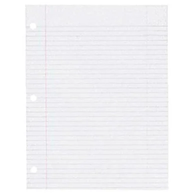 Sparco Mylar Reinforced Filler Paper - 100 Sheet - 20 Lb - Wide Ruled - Letter 8.50" X 11" - 100 / Pack - White Paper (WB213R)