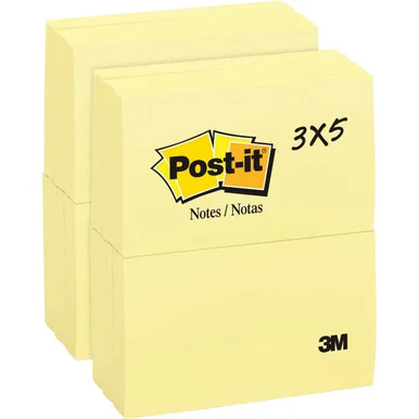 Post-it® Canary Yellow Original Note Pads (655ywbd)