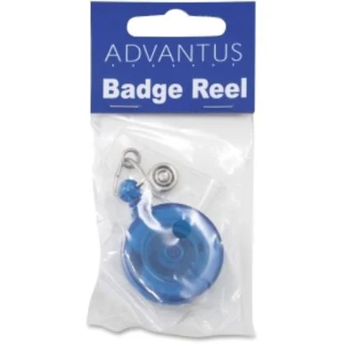 Advantus Translucent Retractable Id Card Reels - Vinyl, Nylon, Metal - 12 / Pack - Translucent Blue, Clear (avt-75472)