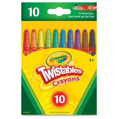 Crayola Mini Twistables Crayons - Assorted Wax - Clear Plastic Barrel - 10 / Pack (cyo-529715)