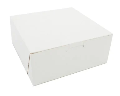Boardwalk 0917 Bakery Boxes, White, Paperboard, 7 X 7 X 3, 250/carton