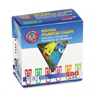 Gem Office Products Triangular Paper Clips - Medium - 500 / Box - Assorted (pc0300)