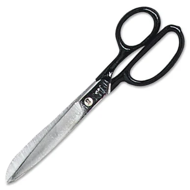 Westcott Economy Stainless Straight Trimmers - 3.50" Cutting Length - 8" Overall Length - Blunted - Straight-left/right - Stainless Steel, Plastic - Black, Silver (10572)