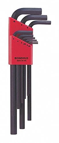 Bondhus Corp 116-12199 9-piece Hlx Metric Chamfered Hex L-wrench Key Set, 1.5mm-10mm