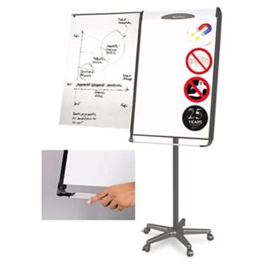 Bi-Silque Visual Communication EA48066720 Platinum Mobile Easel, White, 29 X 41, Black Frame