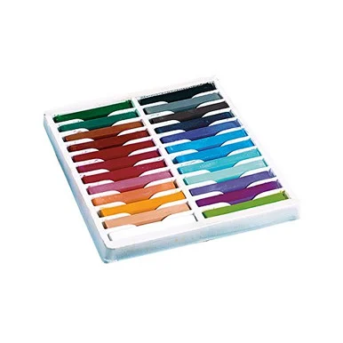 Chenillekraft 24-color Square Artist Pastels Set - 2.50" X 0.38" Crayon Size - Assorted Wax - 24 / Set (ckc-9724)