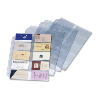 Cardinal Vinyl Business Card Refill Page - 200 Capacity - 11" X 8.50" - 3-hole Punched (CRD7856000)