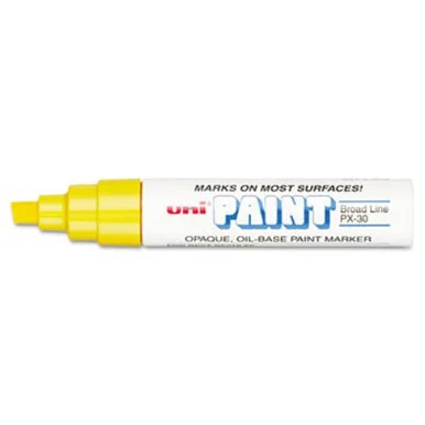 Sanford 63735 Permanent Marker, Broad Chisel Tip, Yellow