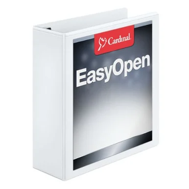 Cardinal Easyopen Clearvue Locking Slant-d Ring Binder - Letter - 8.50" X 11" - 675 Sheet Capacity - 3 X D-ring Fastener - 3" Binder Fastener Capacity - 2 Pockets - Vinyl - White - 1 Each (CRD10330)