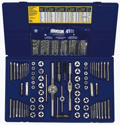 Hanson 26377 117 Piece Fractional/metric Tap, Dies, And Drill Bit Deluxe Set