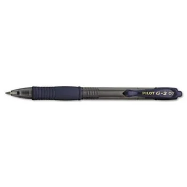 Pilot G2 Retractable Gel Ink Pen - Fine Pen Point Type - 0.7 Mm Pen Point Size - Navy Blue Ink - Clear Barrel - 12 / Dozen (PIL31187)