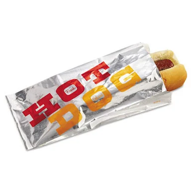 Royal Paper Products BGC300455 Foil Single-serve Bags, 3.5" X 8.5", White/"hot Dog", 1,000/carton