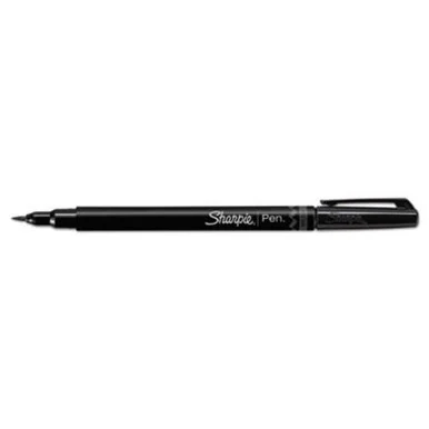 Sanford 2011280 Brush Tip Pens, Fine Brush Tip, Black, 12/pk