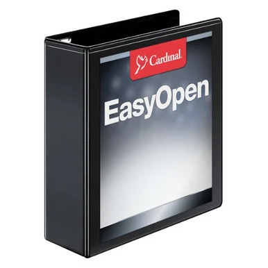 Cardinal Easyopen Clearvue Locking Slant-d Ring Binder - Letter - 8.50" X 11" - 675 Sheet Capacity - 3 X D-ring Fastener - 3" Binder Fastener Capacity - 2 Pockets - Vinyl - Black - 1 Each (CRD10331)