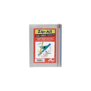 Anglers Zip-all Ring Binder Pockets - 8" X 10.50" - Vinyl - 1each - Clear (ANG52)