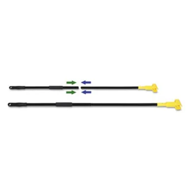 Boardwalk BWKFF610 Two-piece Metal Handle With Plastic Jaw Head, 59" Handle, Black/yellow