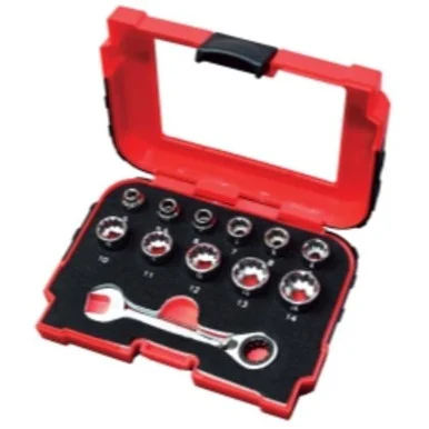 K Tool International KTI20020 12 Piece, 1/4 Multi Plus Close Quarter Spline Socket Set