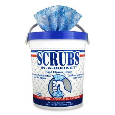 Scrubs Hand Cleaner Towel - 72 Towel - 1 / Carton - 12" X 10" - Blue (42272CT)