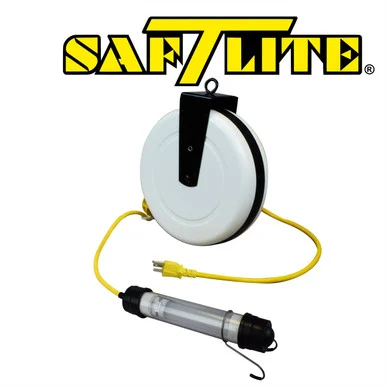 General Manufacturing 1940-4014 Saftlite By General Manufacturing Stubby Led On 40 Foot 18/2ga Retractable Commercial Reel With Black Fixtures