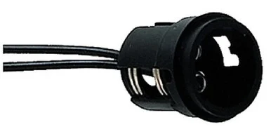 Perko 0024DP1 Double Contact Bayonet Socket - Black Polymer W/10" Pigtail