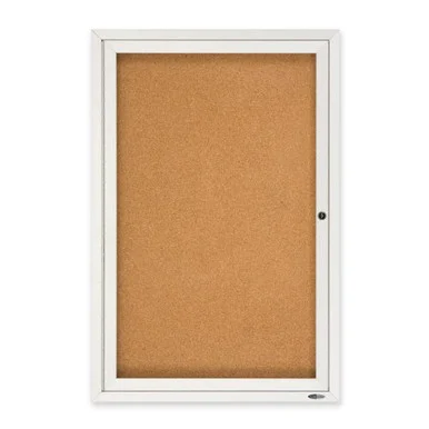 Quartet Bulletin Board - 24" Height X 36" Width - Brown Cork Surface - Anodized Aluminum Frame (QRT2363)