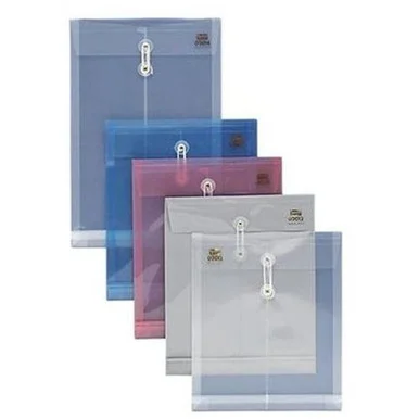 Sparco String & Button Poly Hide Envelope - Letter - 8.50" X 11" - 1" Expansion - Polypropylene - Clear - 1 Each (SPR02013)