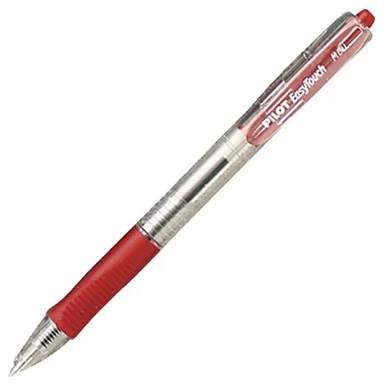 Pilot Easytouch Retractable Pen - 1 Mm Pen Point Size - Red Ink - Clear Barrel - 12 / Dozen (32222)