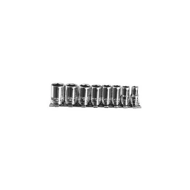 K Tool International KTI-26100 8-pc 1/4" Drive 6-point Metric Short Chrome Socket Set