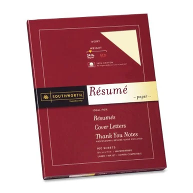 Southworth Copy & Multipurpose Paper - For Laser Print - Letter - 8.50" X 11" - 24 Lb - Recycled - Wove - 100 / Box - Ivory (R14ICF)