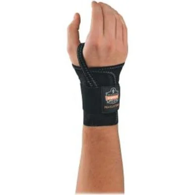 Proflex Single Strap Wrist Support - Washable, Hook & Loop Closure - Black (ego-70012)