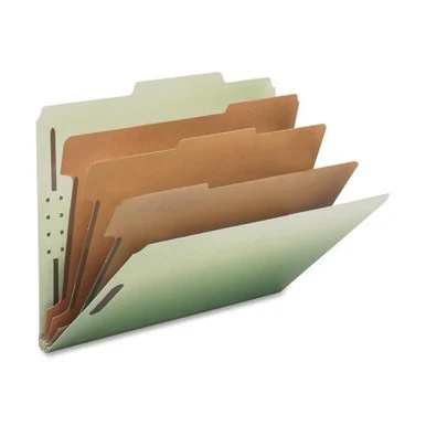 Nature Saver Classification Folder - Letter - 8.50" X 11" - 3" Expansion - Prong K Style Fastener - 2", 1" Divider Fastener Capacity - 2/5 Tab Cut - 3 Dividers - 25 Pt. - Pressboard - Gray, (NAT01058)