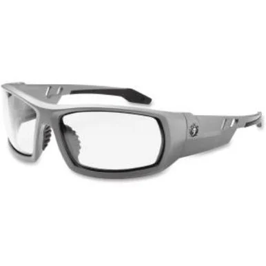 Ergodyne Fog-off Clr Lens/gray Frm Safety Glasses - Nylon, Polycarbonate, Polycarbonate Frame, Temple, Lens - 12/ Carton - Gray (ego-50103)