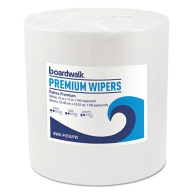 Boardwalk BWKP050JPW Hydrospun Wipers, White, 10 X 13, 1100/roll